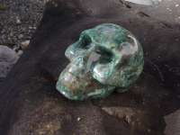 Crystal skull chrysocolla #1175