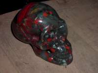 Cráneo de cristal heliotropo #1325